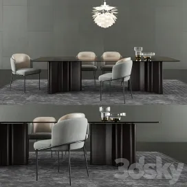 Minotti lou dining table fil noir dining chair 2